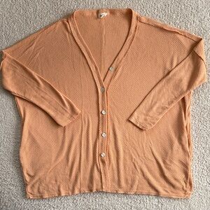 LA MIEL Women's Peach Button-Up Cardigan